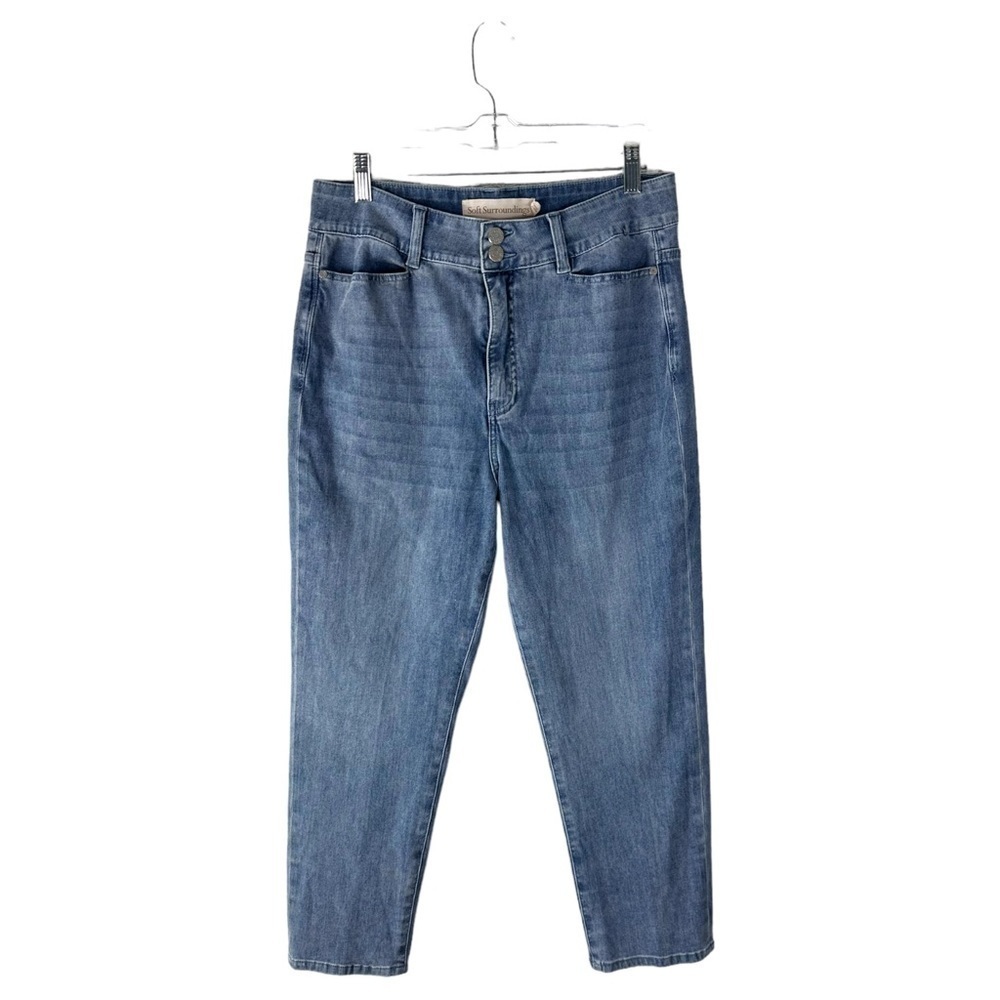 Soft Surroundings Ultimate Denim High-rise Straight Crop Jeans SZ 12